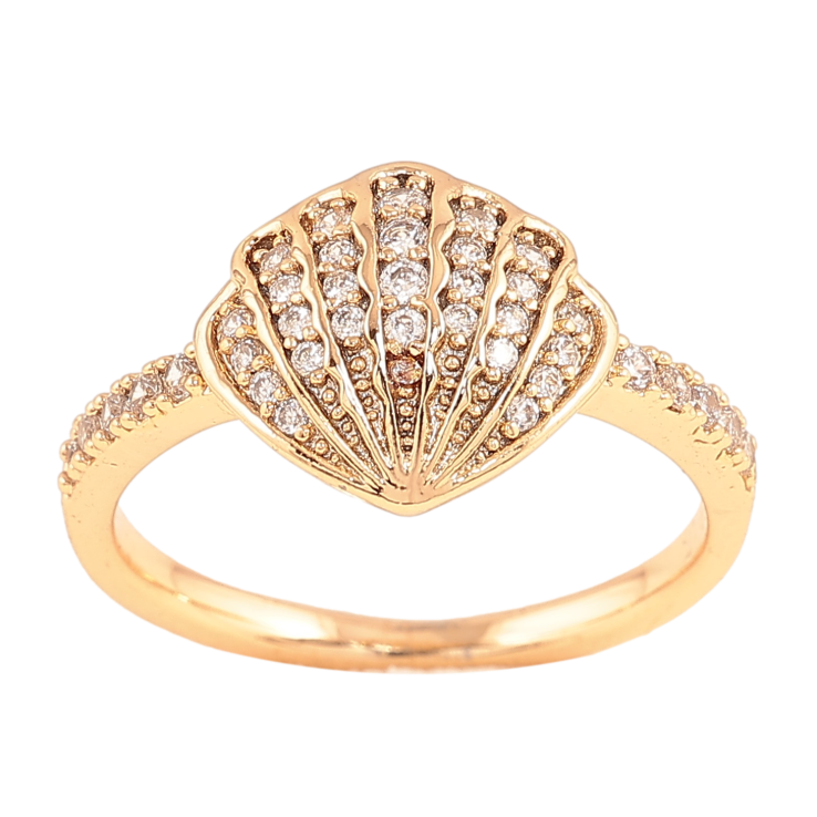 Каблучка Xuping колір Позолота 18K "Мушля з інкрустацією кристалами" фото №22