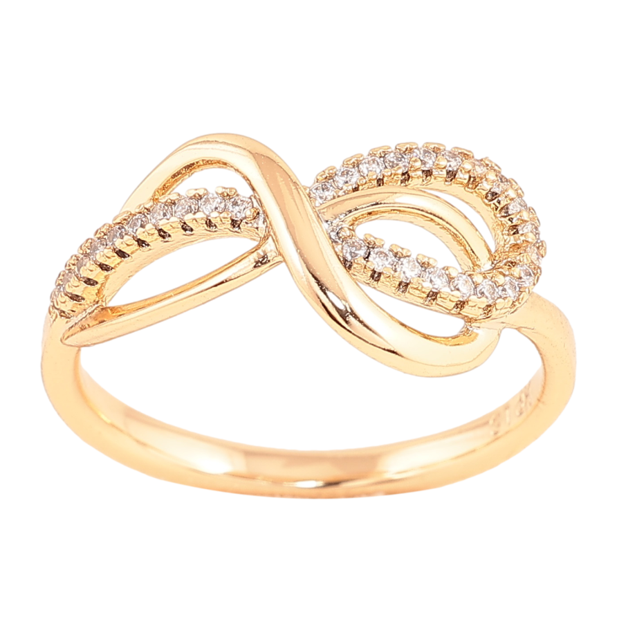 Каблучка Xuping колір Позолота 18K "Візерунок з кристалами" фото №1