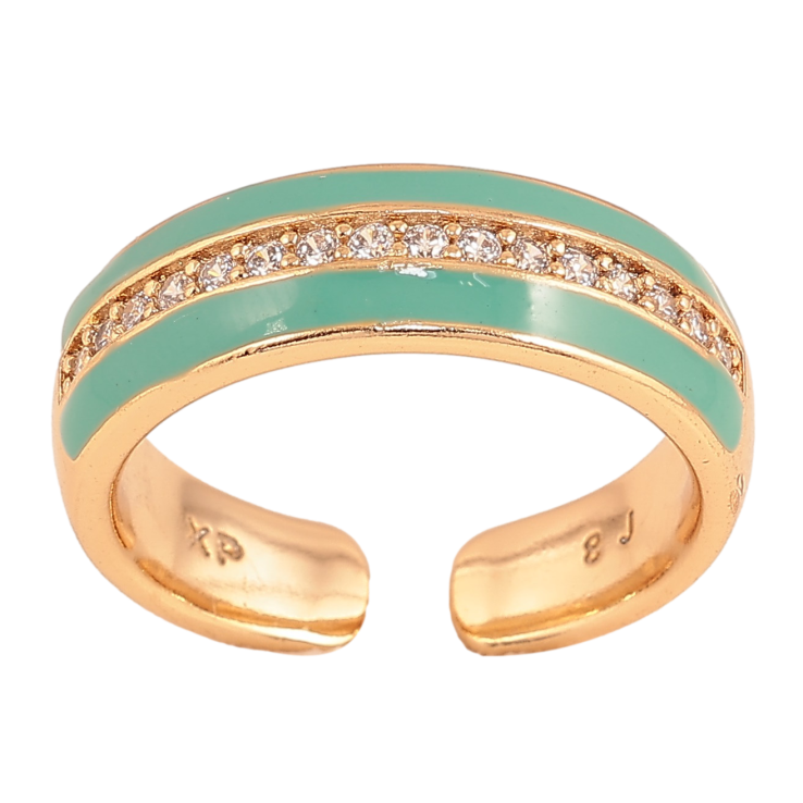Каблучка Xuping колір Позолота 18K "Візерунок з кристалами та бірюзовою эмаллю" фото №23 Каблучка Xuping колір Позолота 18K "Візерунок з кристалами та бірюзовою эмаллю" фото №23