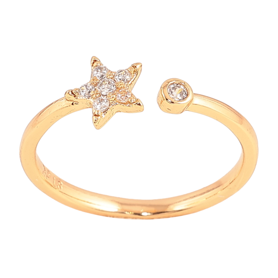 Кольцо Xuping цвет Позолота 18K "Звезда с кристаллами" фото №1 Кольцо Xuping цвет Позолота 18K "Звезда с кристаллами" фото №1