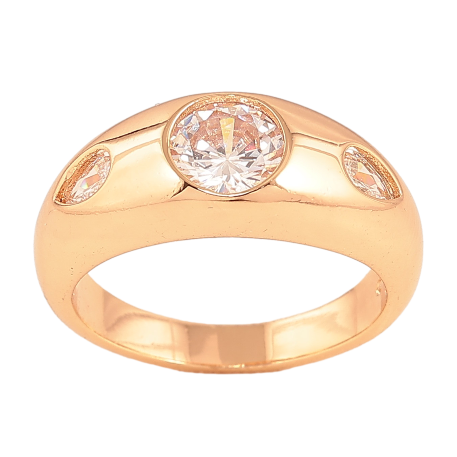 Каблучка Xuping колір Позолота 18K "Візерунок з кристалами" фото №1