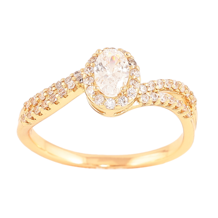 Каблучка Xuping колір Позолота 18K "Візерунок з кристалами" фото №19