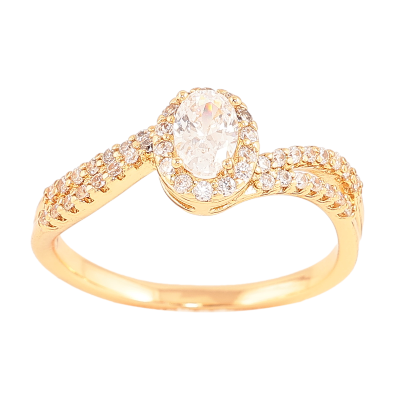 Каблучка Xuping колір Позолота 18K "Візерунок з кристалами" фото №1