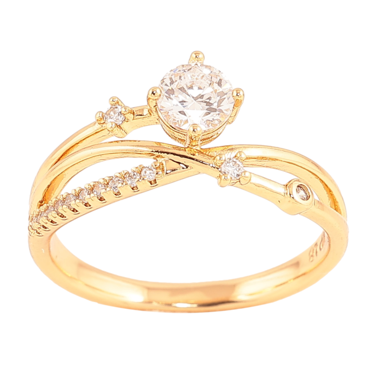 Кольцо Xuping цвет Позолота 18K "Узор с кристаллами" фото №17