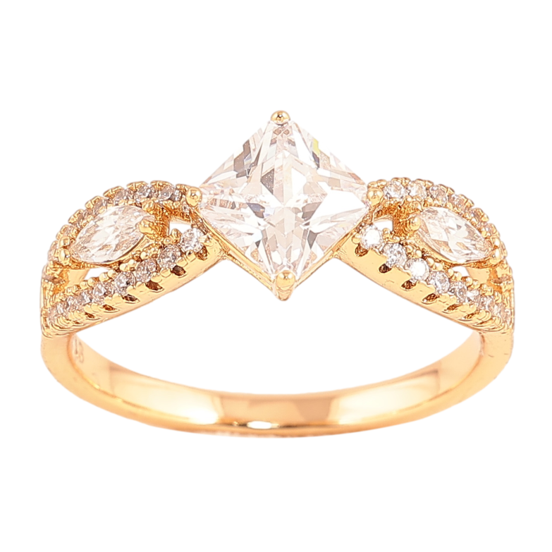 Каблучка Xuping колір Позолота 18K "Візерунок з кристалами" фото №1