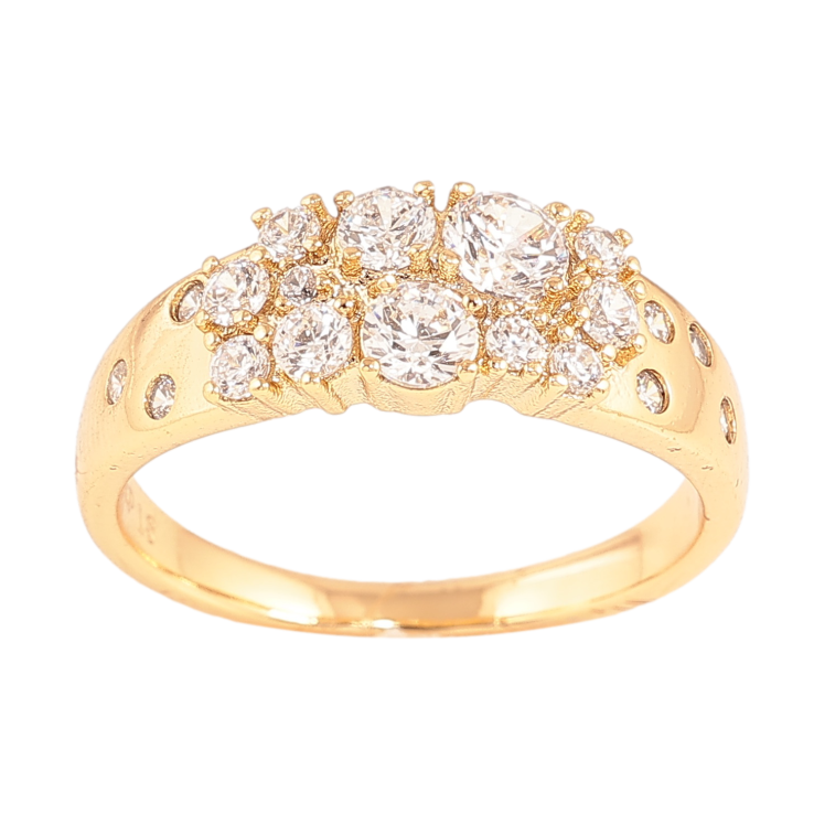 Каблучка Xuping колір Позолота 18K "Візерунок з кристалами" фото №4