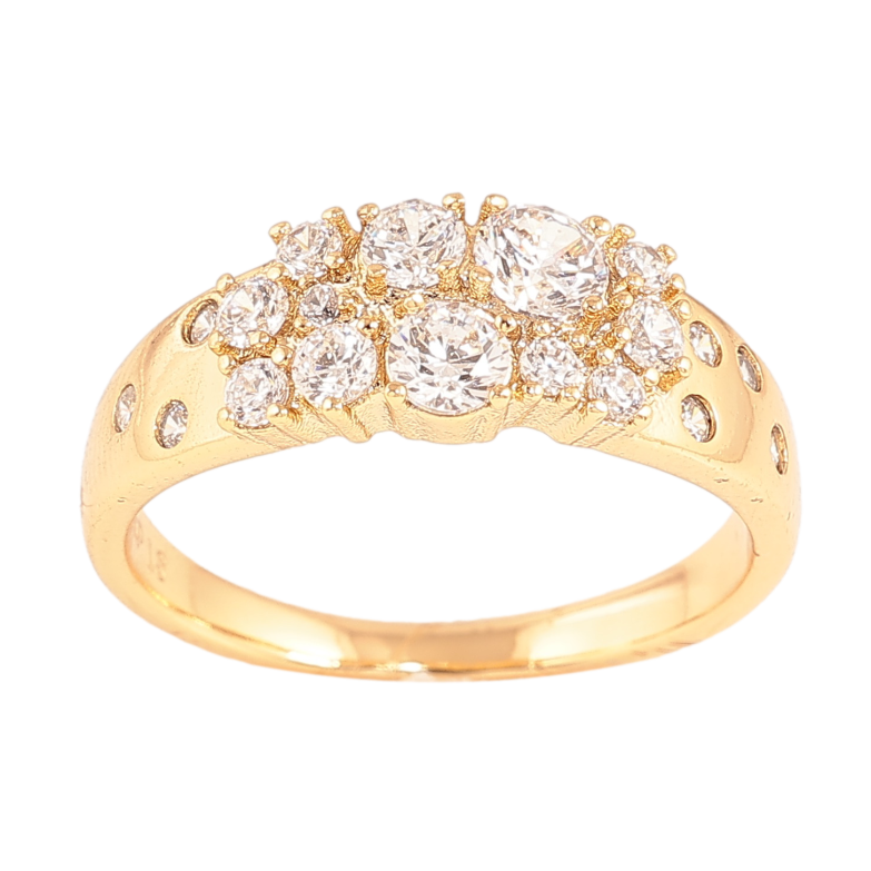 Каблучка Xuping колір Позолота 18K "Візерунок з кристалами" фото №1