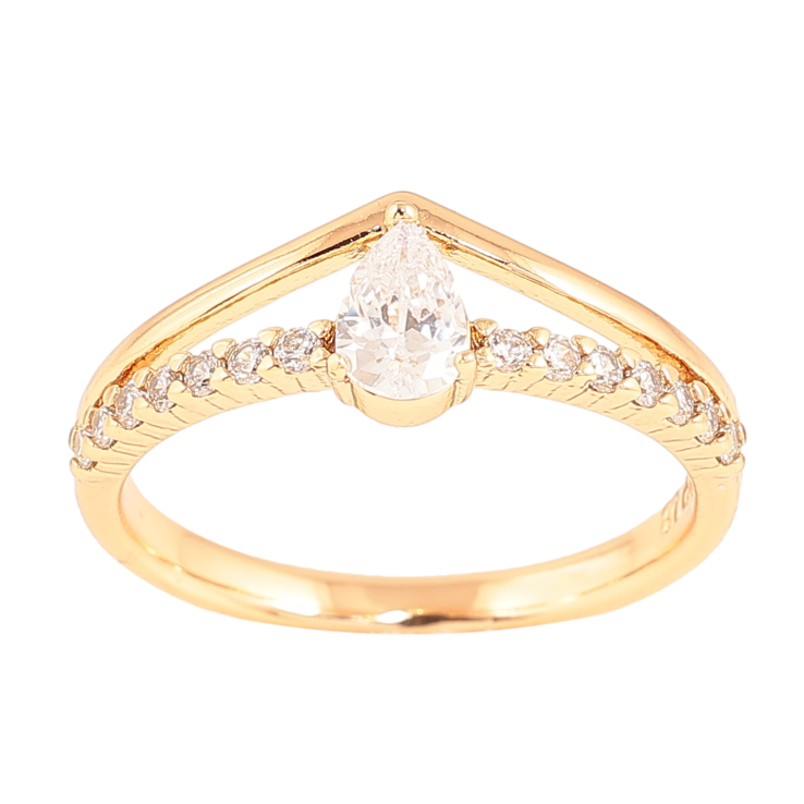 Каблучка Xuping колір Позолота 18K "Візерунок з кристалами" фото №17