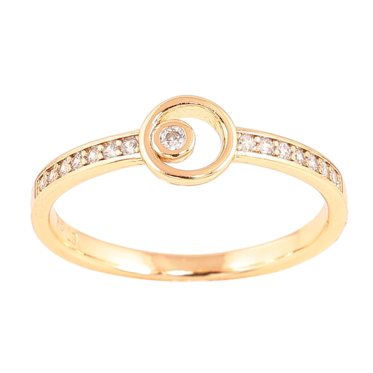 Каблучка Xuping колір Позолота 18K "Візерунок з кристалами" фото №16