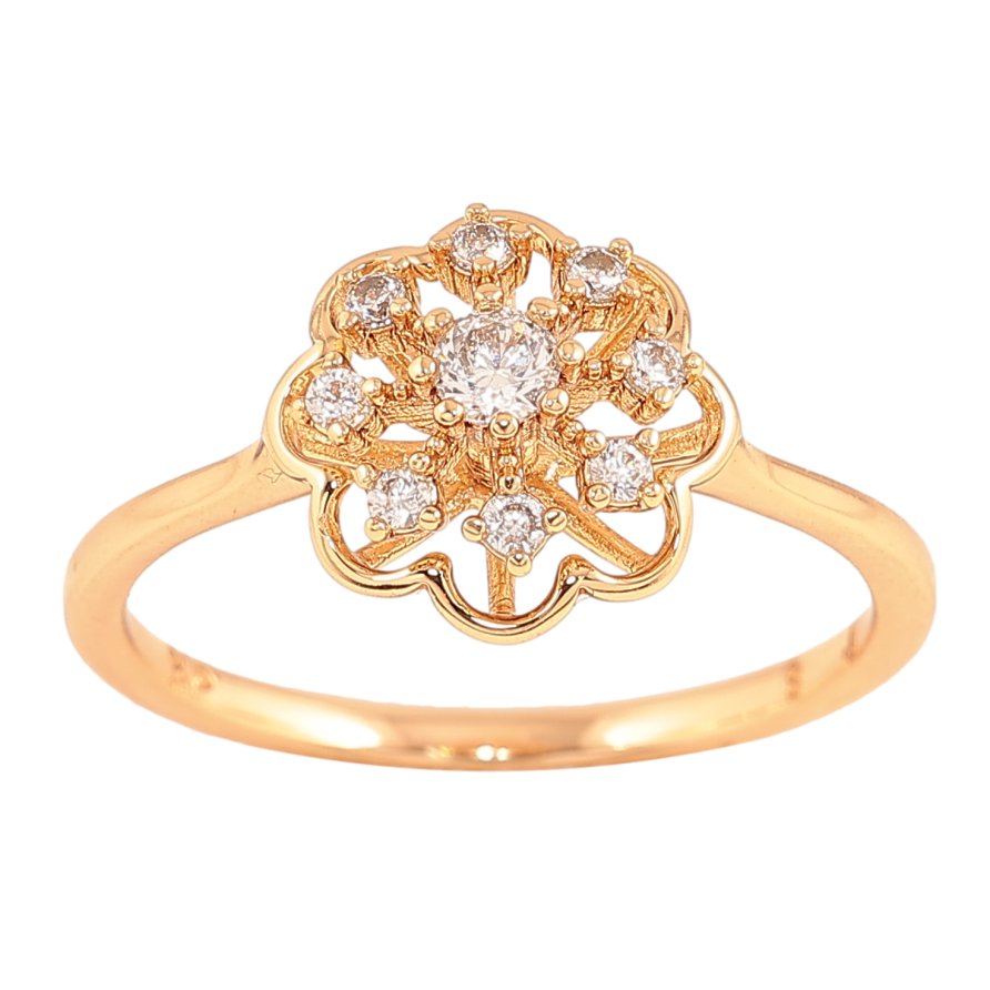 Кольцо Xuping цвет Позолота 18K "Цветочек с кристаллами" фото №1