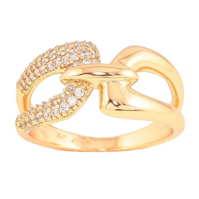 Кольцо Xuping цвет Позолота 18K "Узор с кристаллами" фото №2