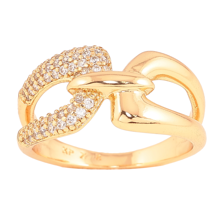 Кольцо Xuping цвет Позолота 18K "Узор с кристаллами" фото №1