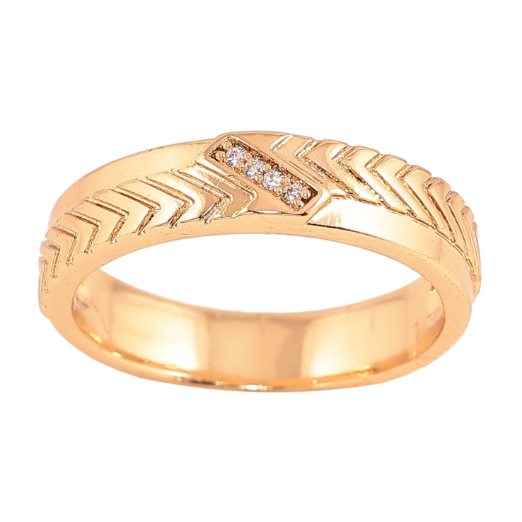 Кольцо Xuping цвет Позолота 18K "Узор с кристаллами" шир. 4.5мм фото №16