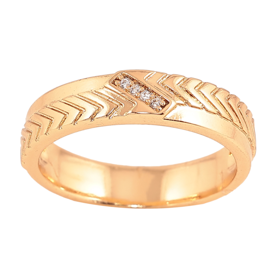 Кольцо Xuping цвет Позолота 18K "Узор с кристаллами" шир. 4.5мм фото №1