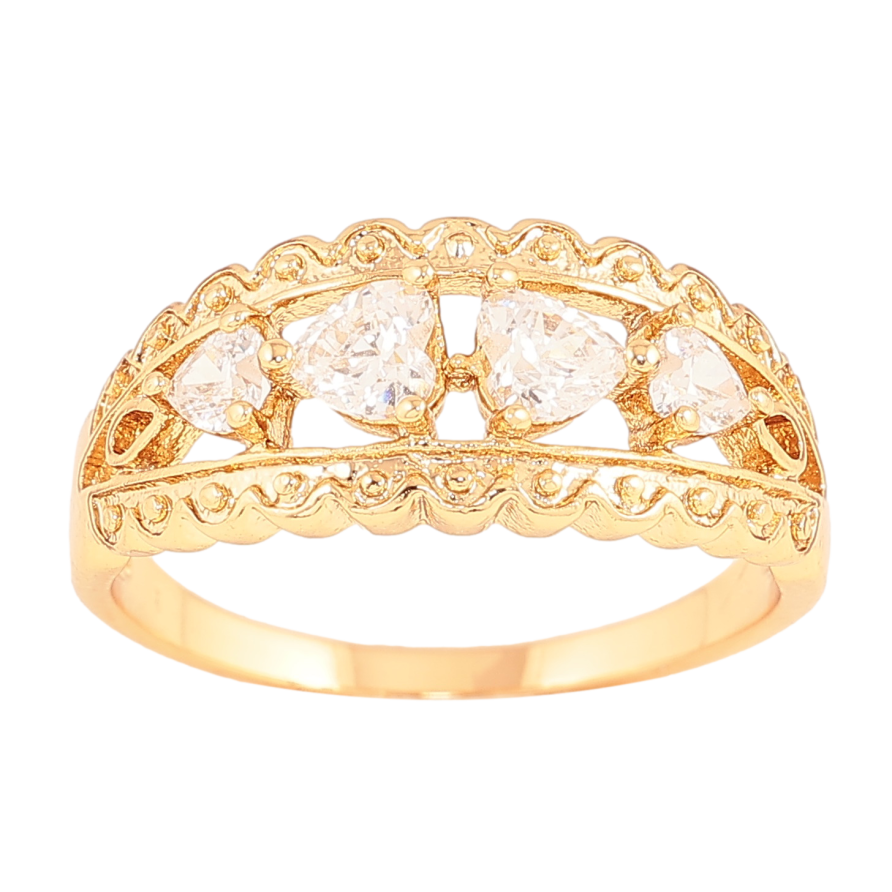 Кольцо Xuping цвет Позолота 18K "Узор с кристаллами" фото №1