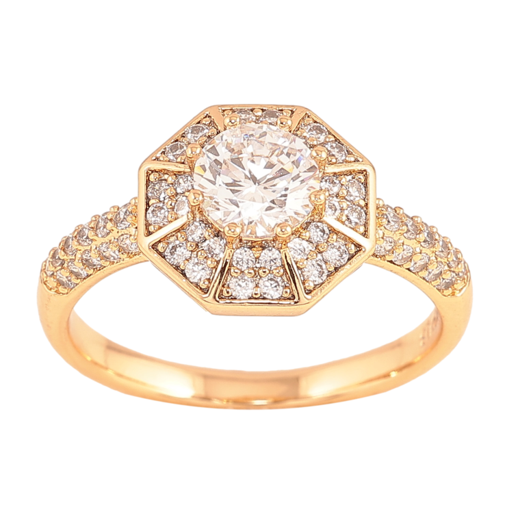 Кольцо Xuping цвет Позолота 18K "Узор с кристаллами" фото №13