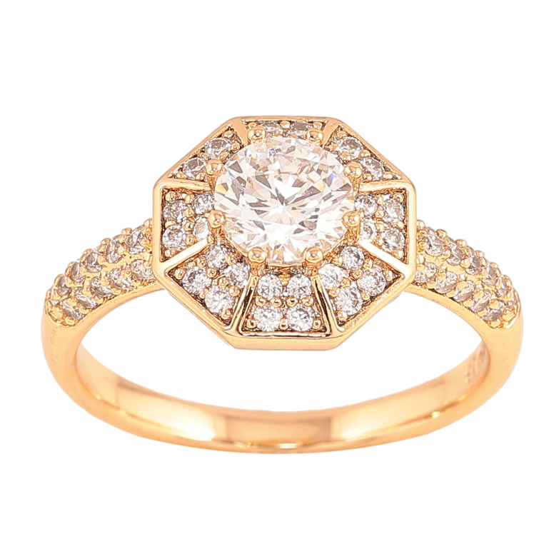 Кольцо Xuping цвет Позолота 18K "Узор с кристаллами" фото №1