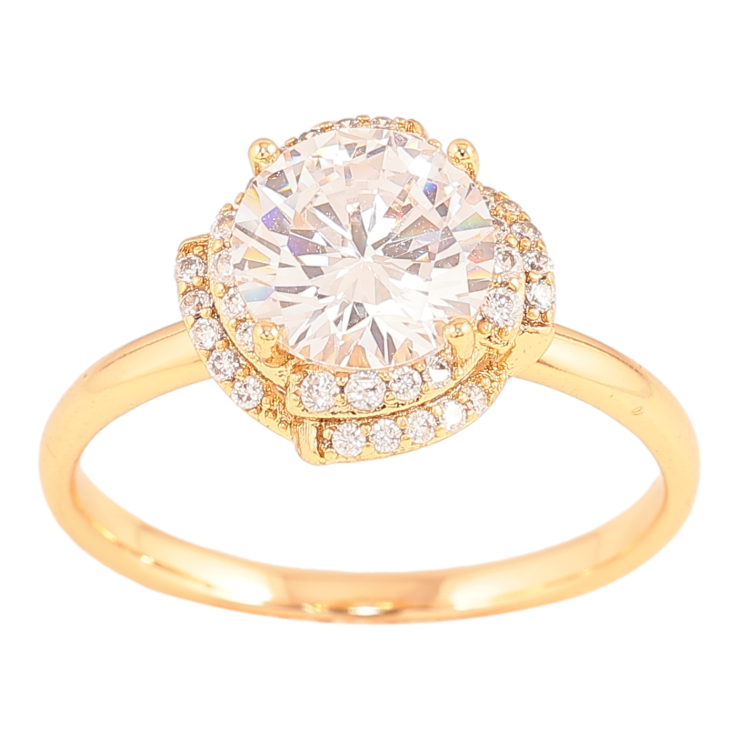 Кольцо Xuping цвет Позолота 18K "Узор с кристаллами" фото №11