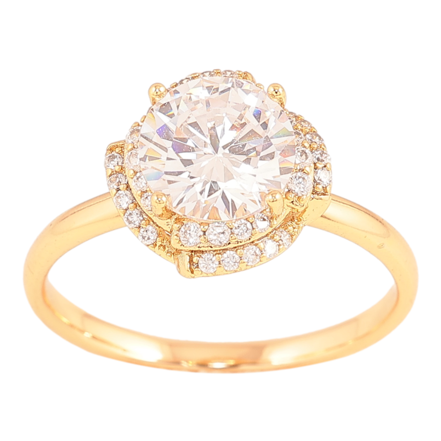 Кольцо Xuping цвет Позолота 18K "Узор с кристаллами" фото №1