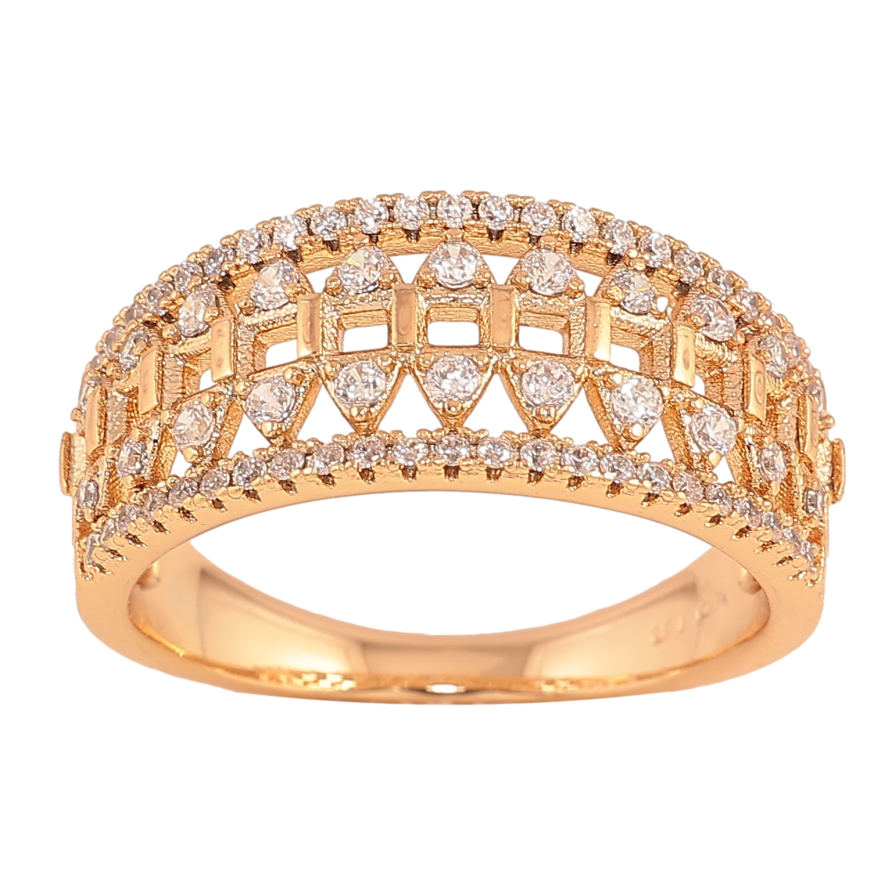 Кольцо Xuping цвет Позолота 18K "Узор с кристаллами" фото №1