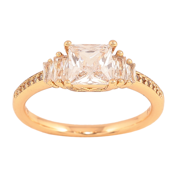 Кольцо Xuping цвет Позолота 18K "Узор с кристаллами" фото №8