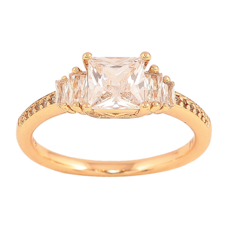 Кольцо Xuping цвет Позолота 18K "Узор с кристаллами" фото №2