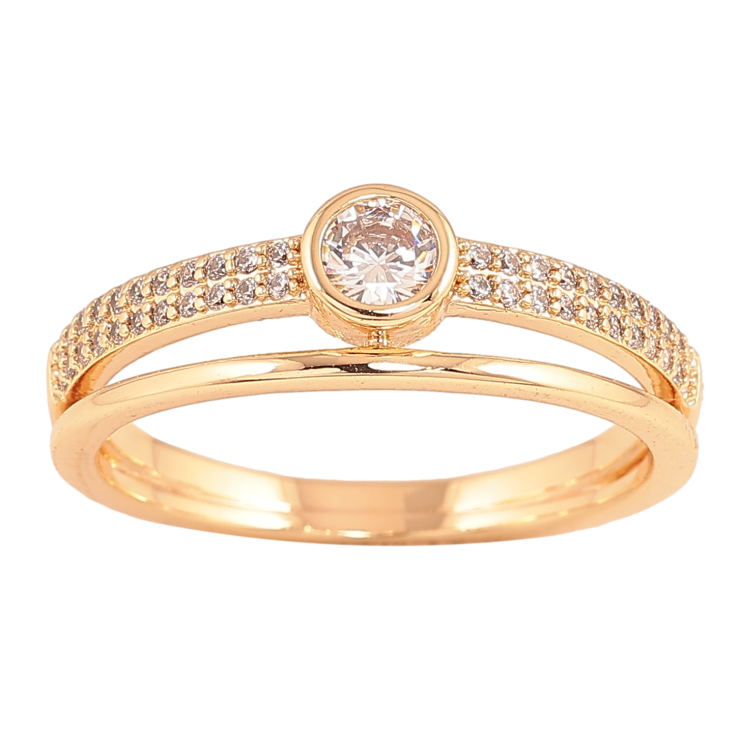 Каблучка Xuping колір Позолота 18K "Візерунок з кристалами" фото №17