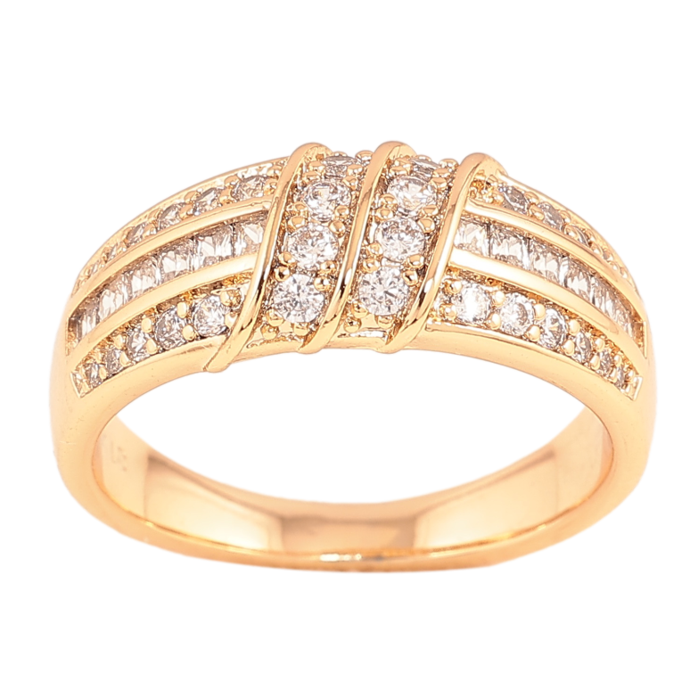 Кольцо Xuping цвет Позолота 18K "Узор с кристаллами" фото №2