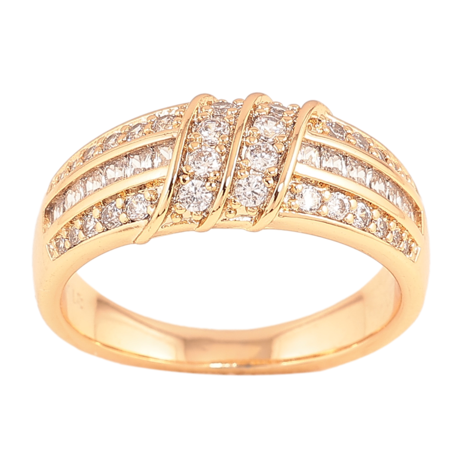 Кольцо Xuping цвет Позолота 18K "Узор с кристаллами" фото №1