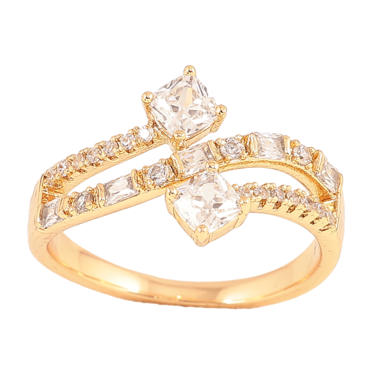 Каблучка Xuping колір Позолота 18K "Візерунок з кристалами" фото №15