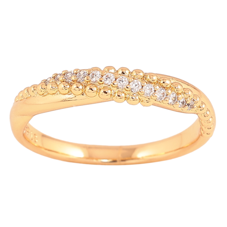 Каблучка Xuping колір Позолота 18K "Візерунок з кристалами" фото №14