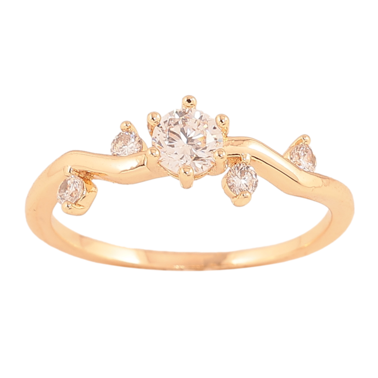 Каблучка Xuping колір Позолота 18K "Візерунок з кристалами" фото №12