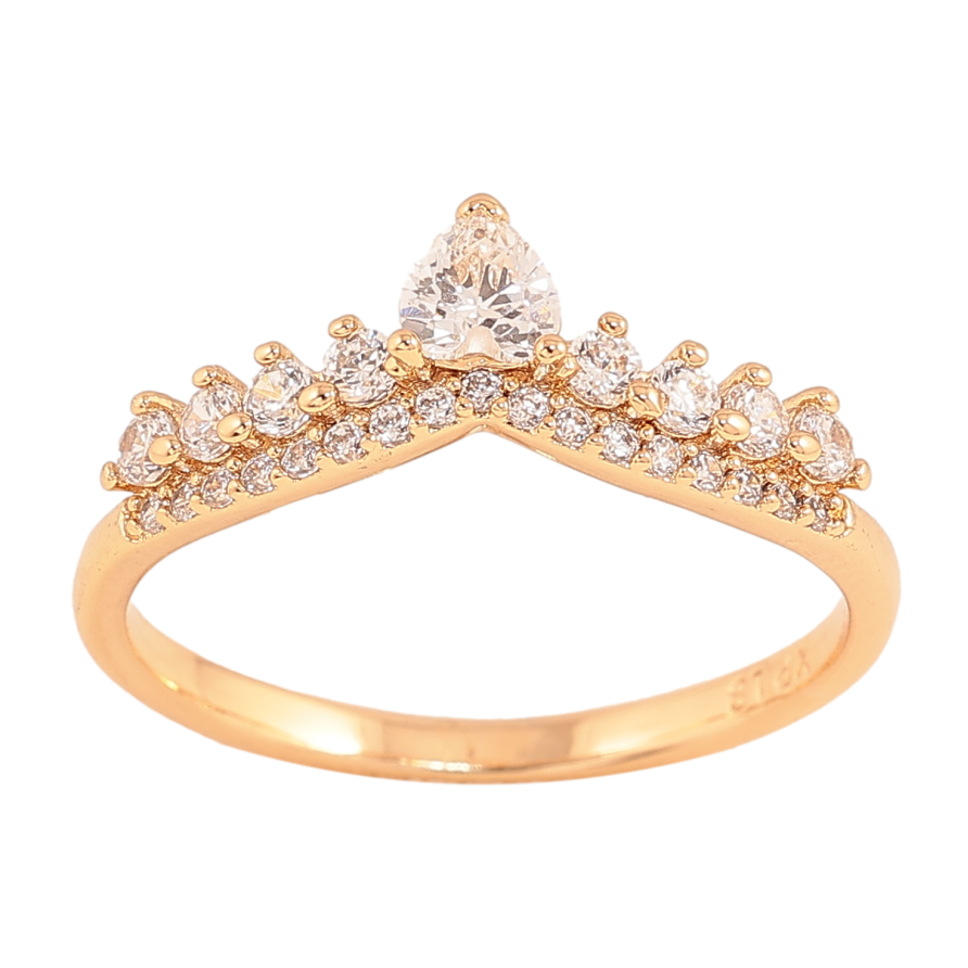 Каблучка Xuping колір Позолота 18K "Візерунок з кристалами" фото №1 Каблучка Xuping колір Позолота 18K "Візерунок з кристалами" фото №1