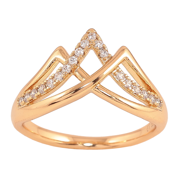 Каблучка Xuping колір Позолота 18K "Корона з кристалами" фото №7