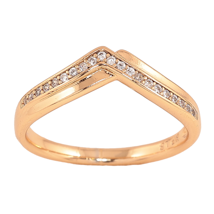 Каблучка Xuping колір Позолота 18K "Візерунок з кристалами" фото №6