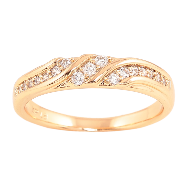 Каблучка Xuping колір Позолота 18K "Візерунок з кристалами" фото №4