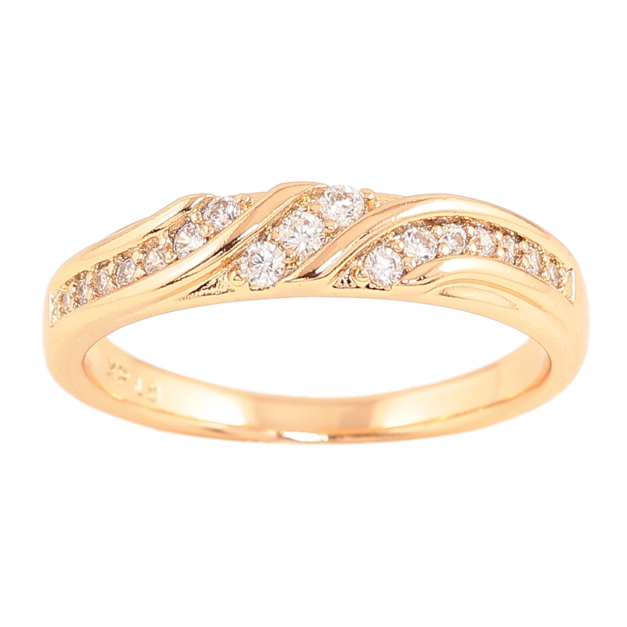 Каблучка Xuping колір Позолота 18K "Візерунок з кристалами" фото №1 Каблучка Xuping колір Позолота 18K "Візерунок з кристалами" фото №1