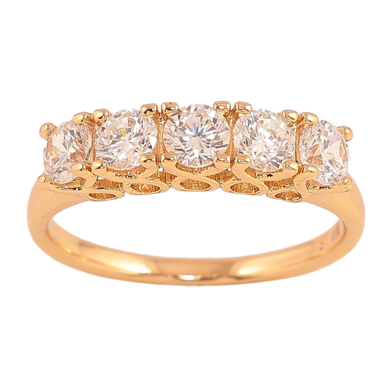 Кольцо Xuping цвет Позолота 18K "Дорожка кристаллов" фото №1