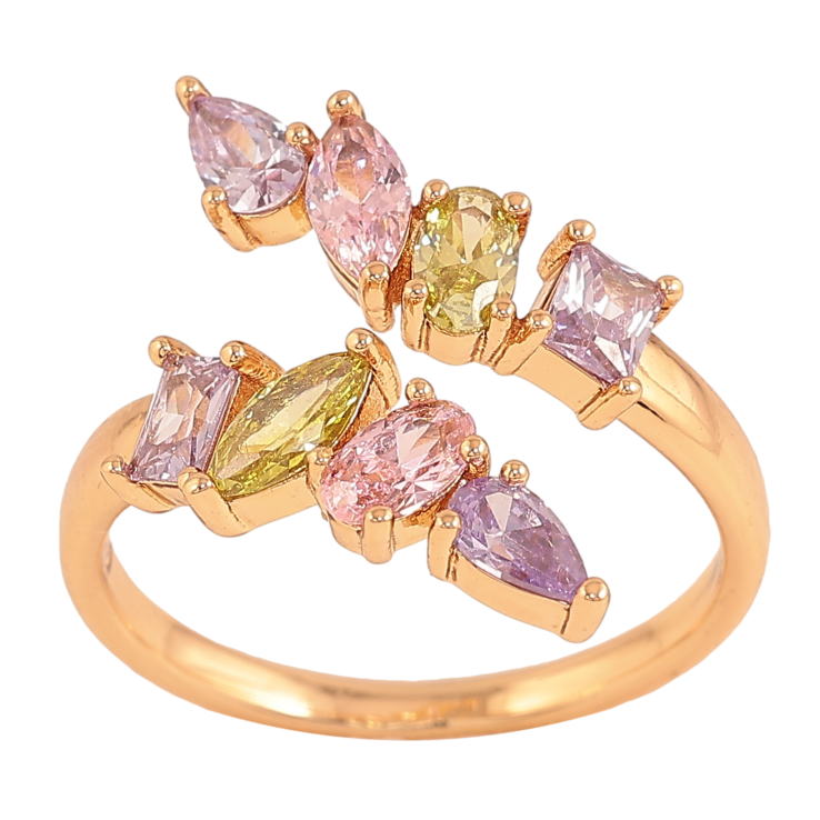 Каблучка Xuping колір Позолота 18K "Візерунок з різнокольоровими кристалами" фото №21 Каблучка Xuping колір Позолота 18K "Візерунок з різнокольоровими кристалами" фото №21