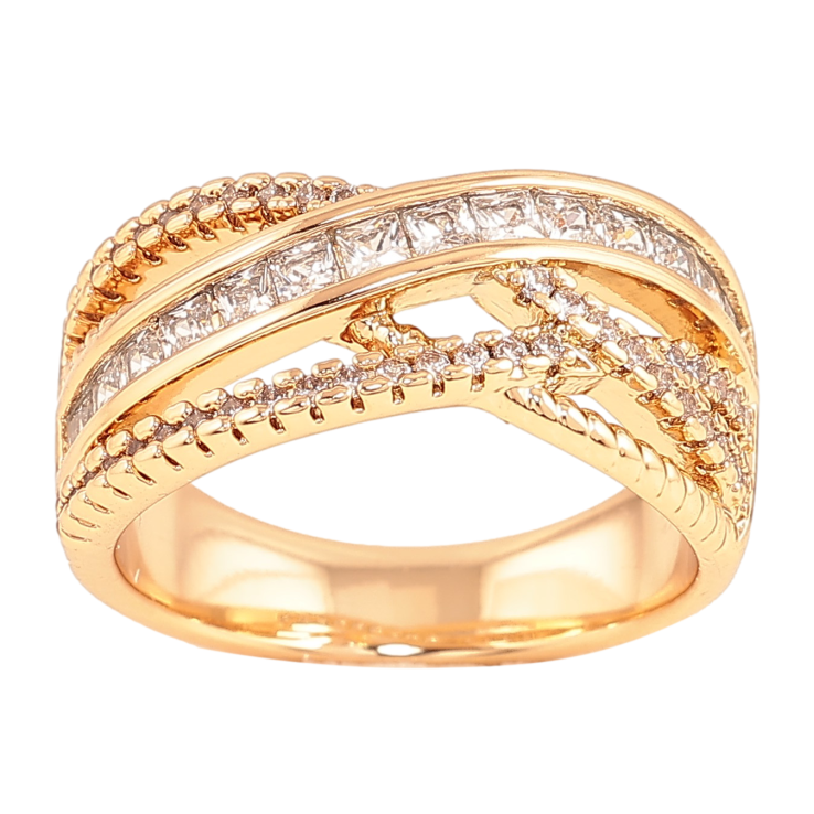 Кольцо Xuping цвет Позолота 18K "Узор с кристаллами" фото №19