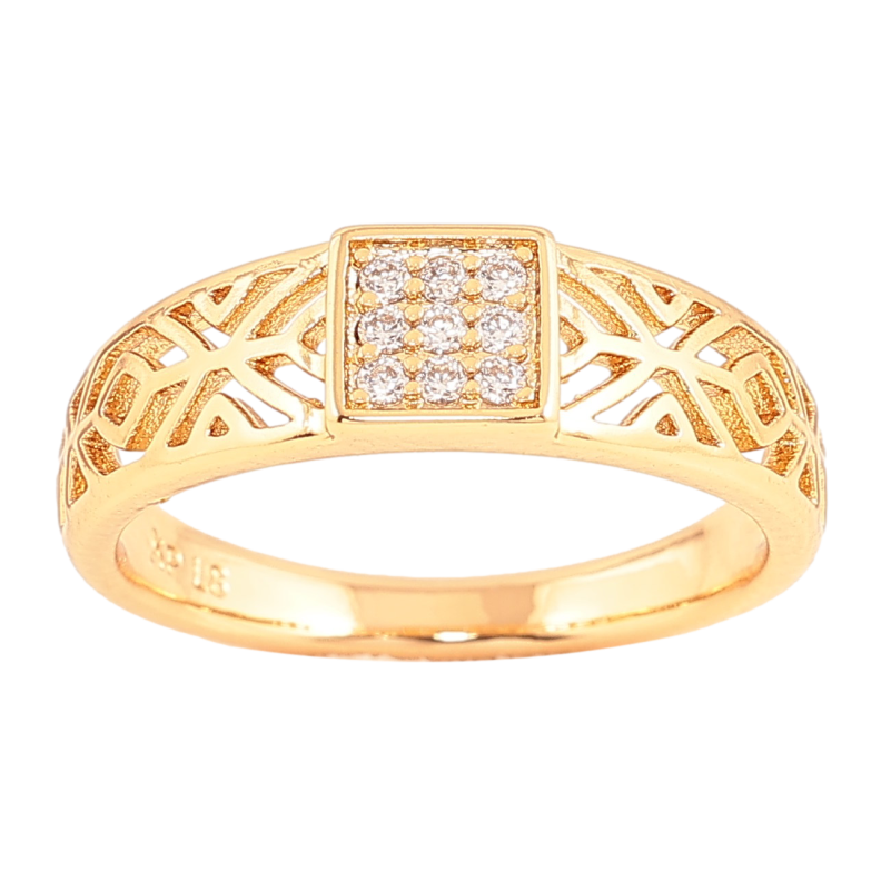 Каблучка Xuping колір Позолота 18K "Візерунок з кристалами" фото №1