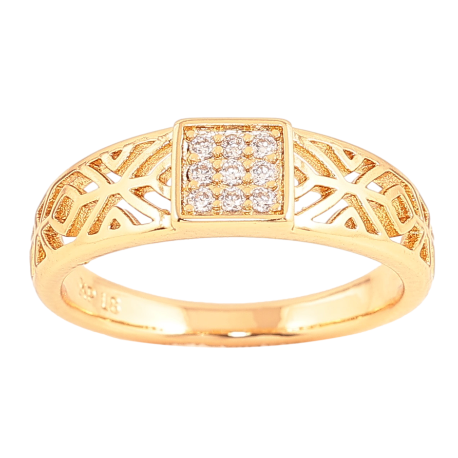 Кольцо Xuping цвет Позолота 18K "Узор с кристаллами" фото №1