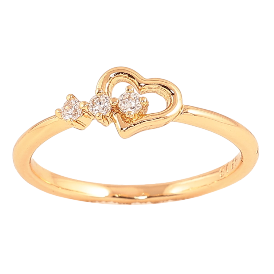 Кольцо Xuping цвет Позолота 18K "Сердечко с кристаллами"  фото №1