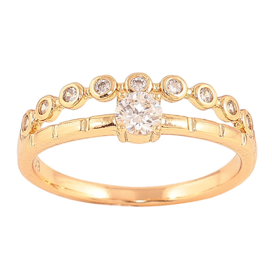 Кольцо Xuping цвет Позолота 18K "Узор с кристаллами" фото №1