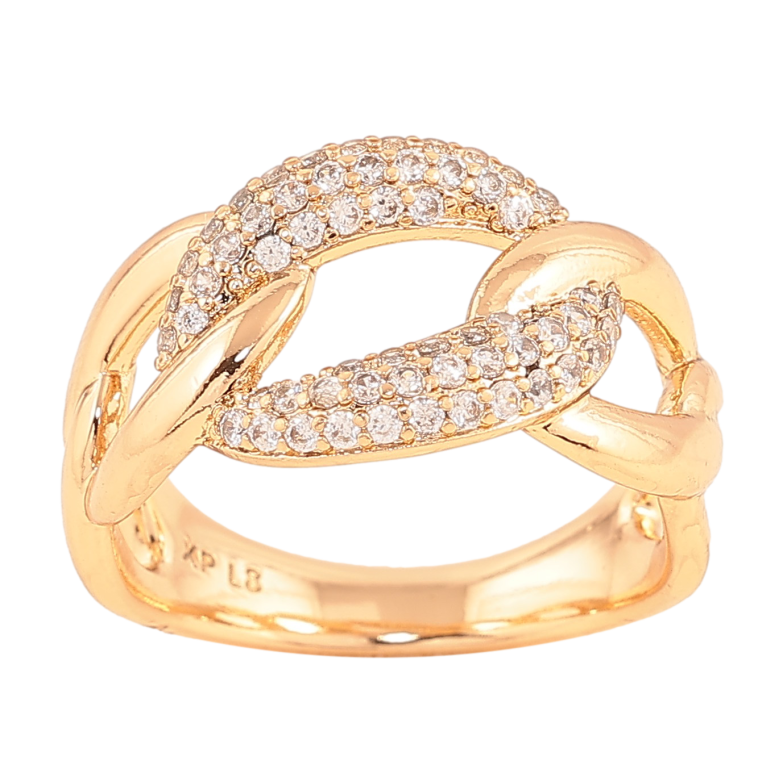 Кольцо Xuping цвет Позолота 18K "Узор цепочка с кристаллами" фото №10