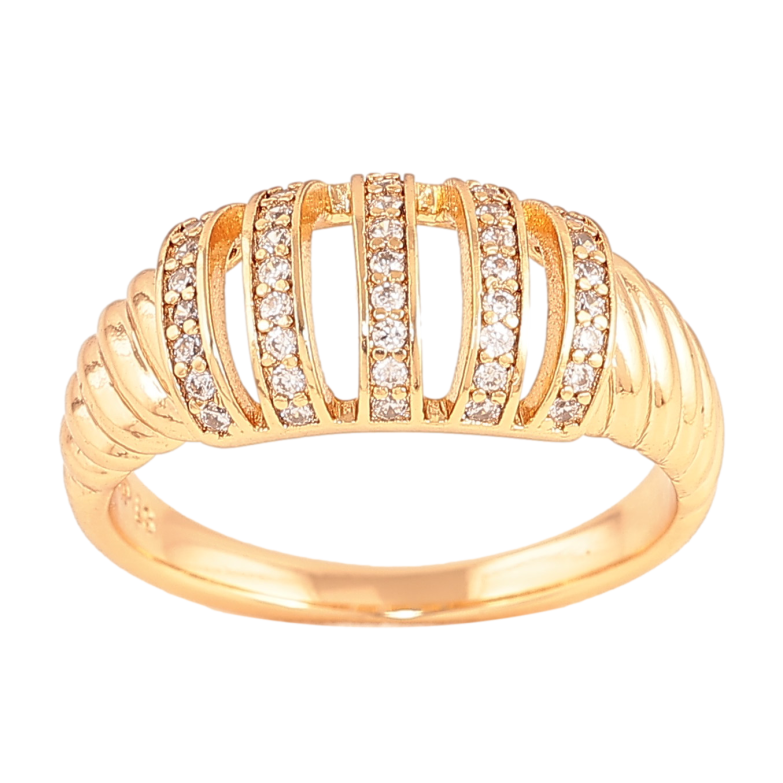 Каблучка Xuping колір Позолота 18K "Візерунок з кристалами" фото №1