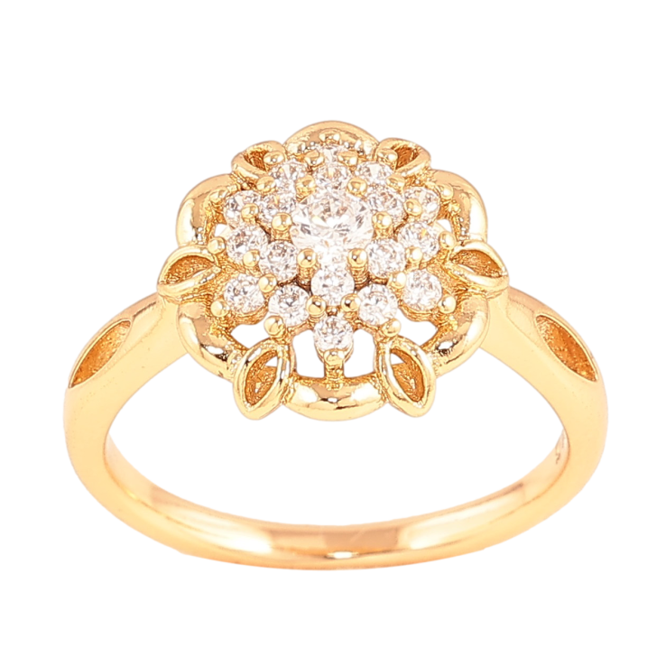 Кольцо Xuping цвет Позолота 18K "Цветок с кристаллами" фото №5