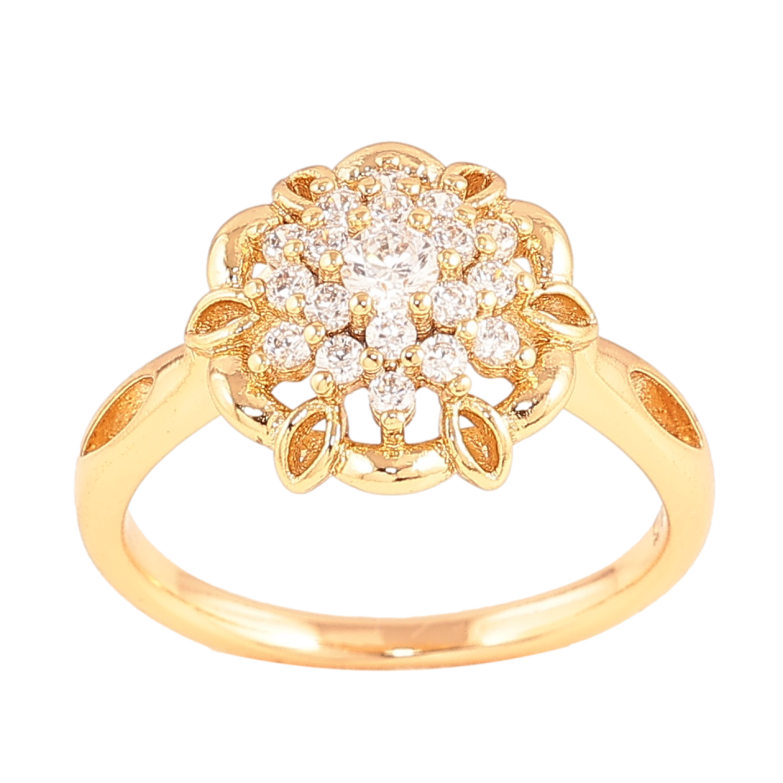 Каблучка Xuping колір Позолота 18K "Квітка з кристалами" фото №1