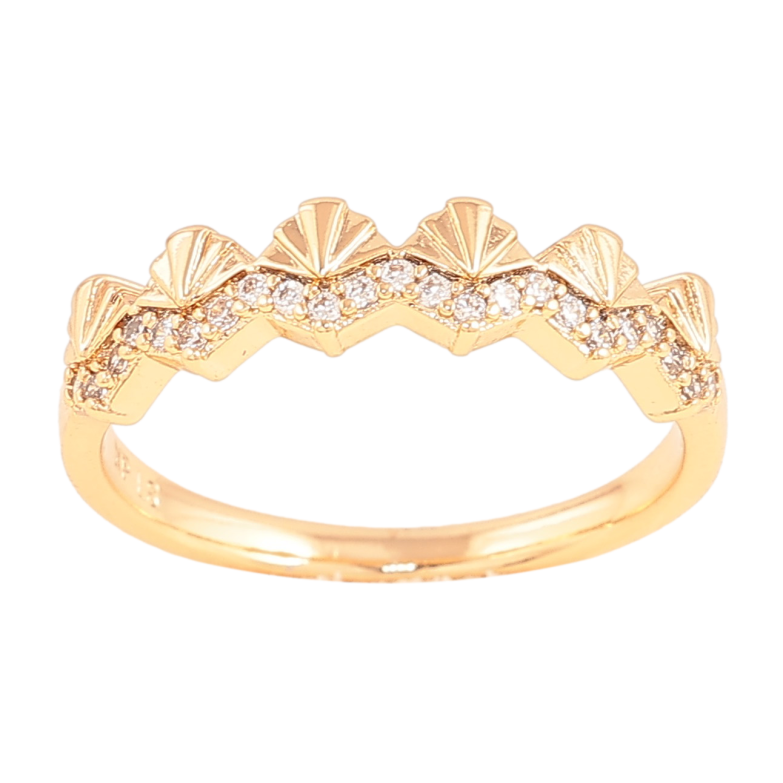 Кольцо Xuping цвет Позолота 18K "Узор с кристаллами" фото №1