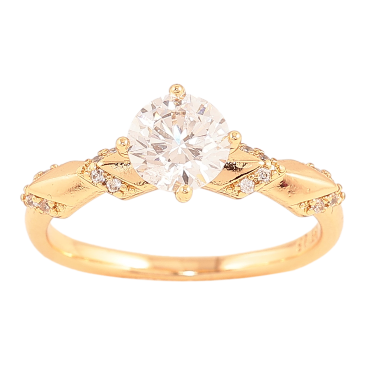 Каблучка Xuping колір Позолота 18K "Візерунок з кристалом" ø 6мм фото №16